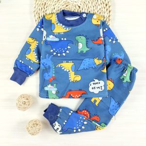 Pijama Afranelado Petróleo Dino 9 a 36 meses