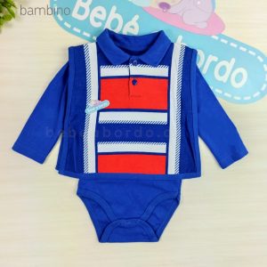 Body Manga Larga Huasito Azul 0 a 24 meses - Bambino